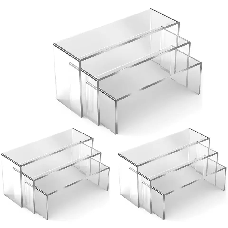 Storage Organizer Clear Acrylic Display Riser — 3/6/9/12-Piece Cosmetic Jewelry Cup Holder Showcase — view 8 of storage & organisation