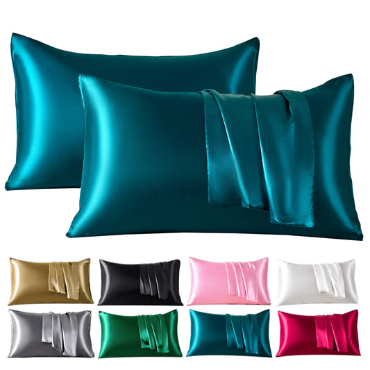 2-Pack Satin Pillowcase — Cooling Silky Smooth Pillow Covers for Skin & Hair — view 1 of cushion covers & pillow cases