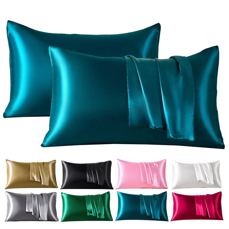 2-Pack Satin Pillowcase — Cooling Silky Smooth Pillow Covers for Skin & Hair — view 1 of cushion covers & pillow cases