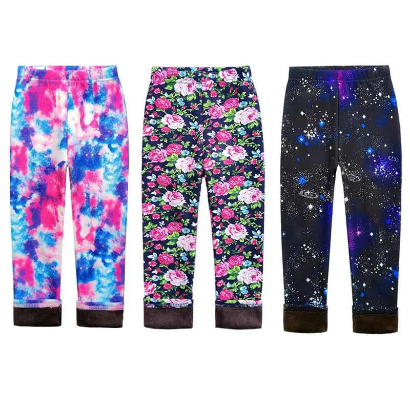 Girls Leggings Warm Winter Pants Printed Kid Clothes 2-11 Years