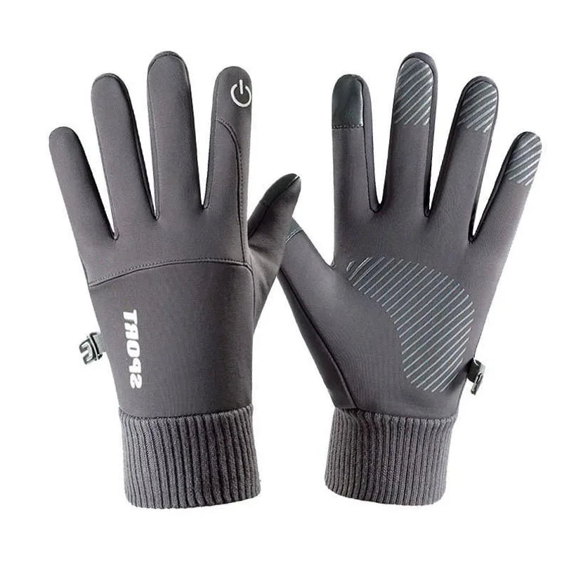 Full-Finger Waterproof Cycling Gloves — Touchscreen Fleece Winter Running Motorcycle Ski Gloves — view 10 of gloves
