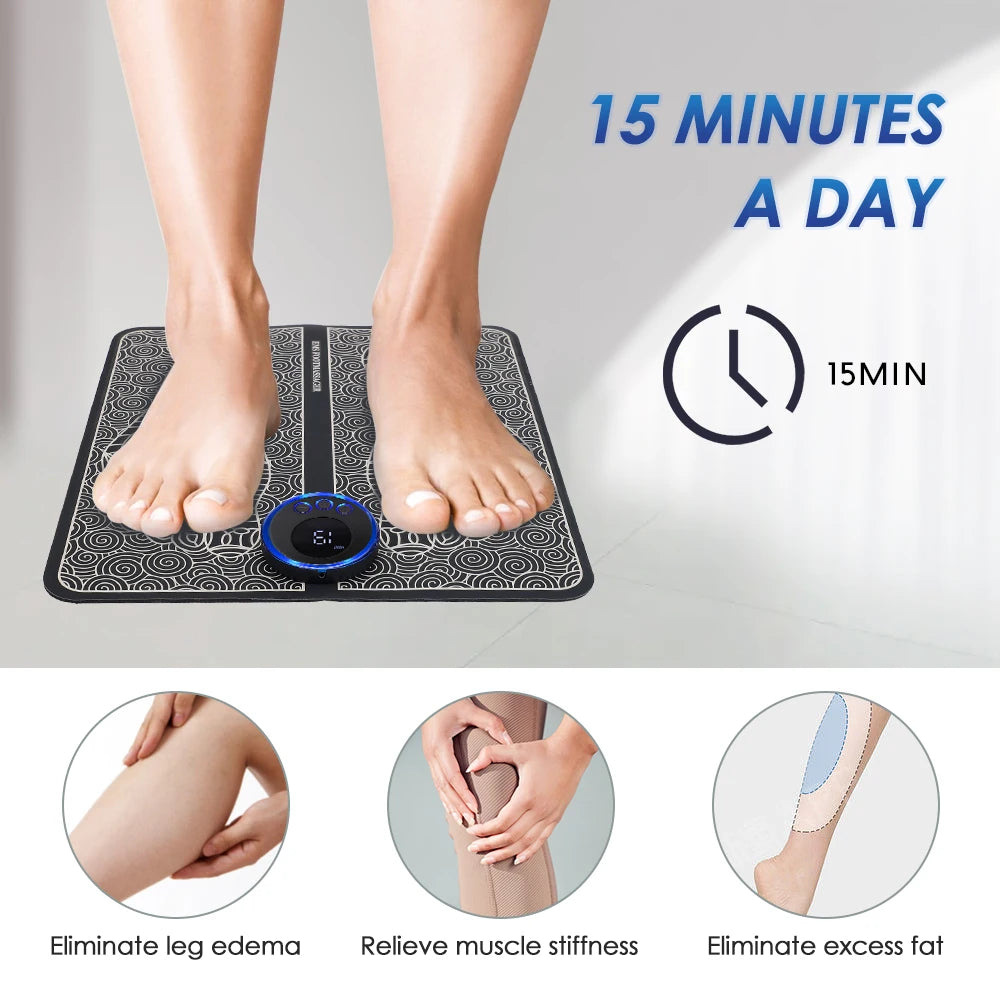 EMS Foot Mat Electric Massager — Electrostimulator Relaxation Pad — view 4 of recovery & massage