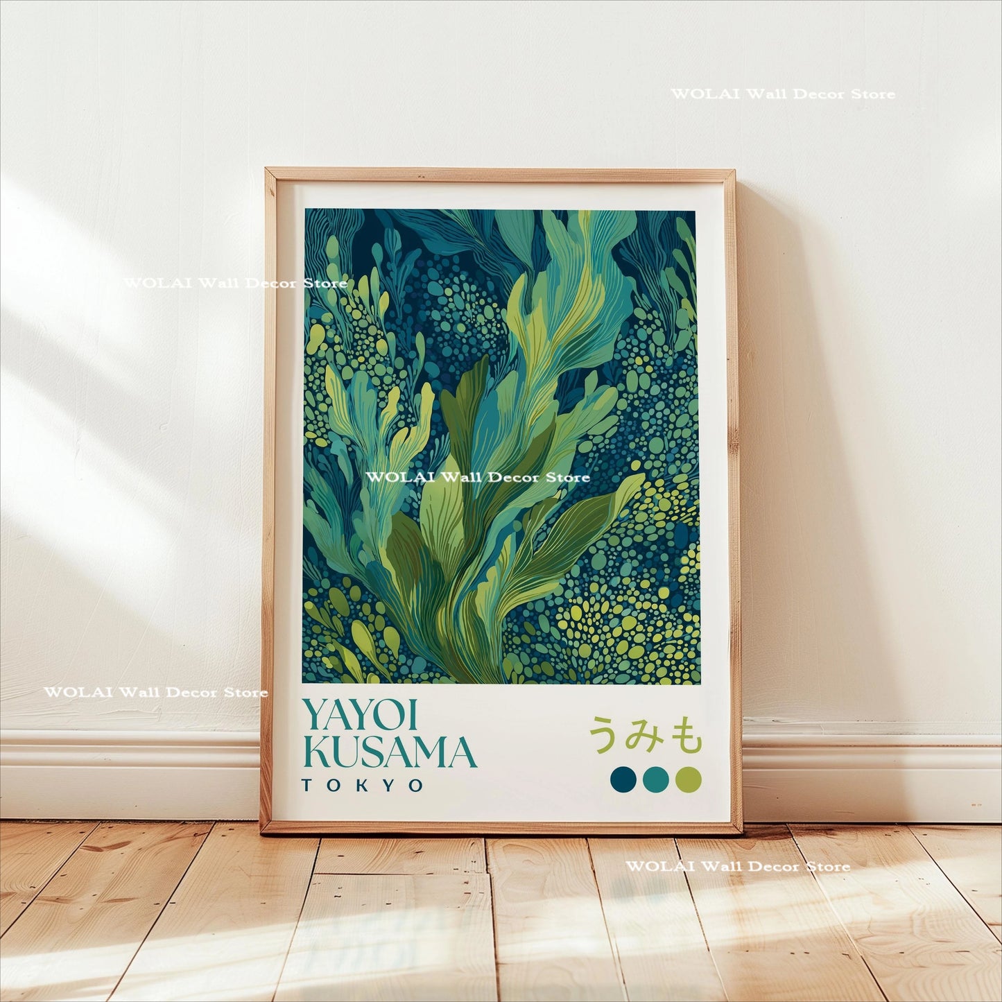 Yayoi Kusama Koi &amp; Jellyfish Canvas Poster &mdash; Japanese Hokusai Giant Wave Wall Art