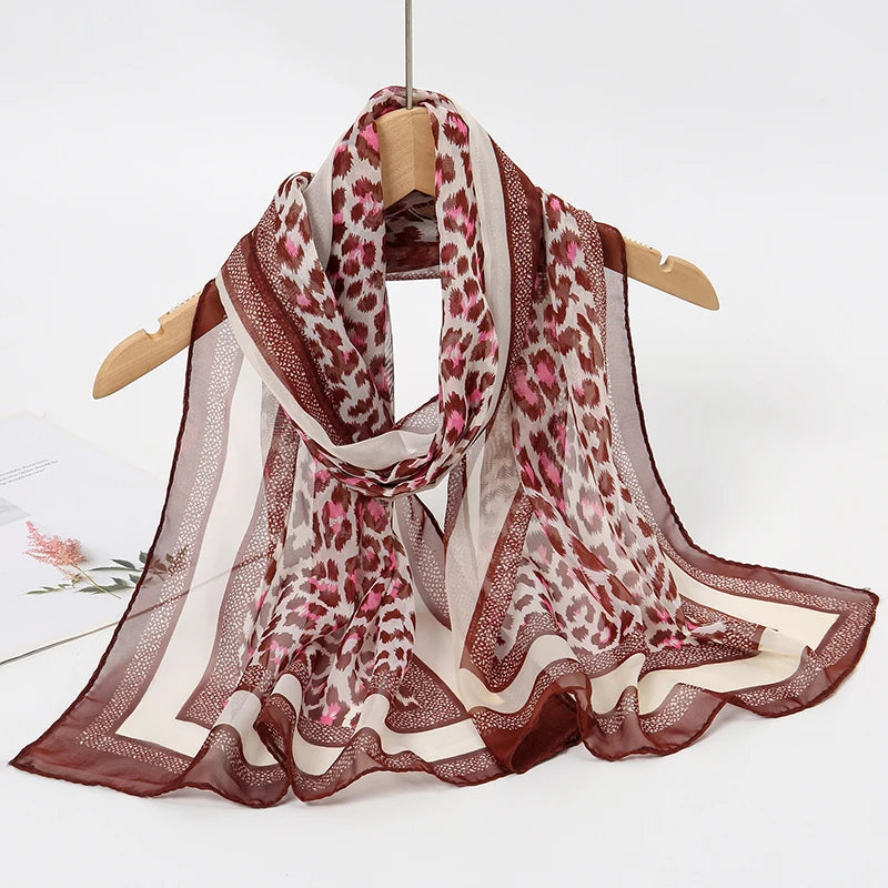 Printed Chiffon Scarf — Lightweight Sun-Protection Beach Shawl Wrap
