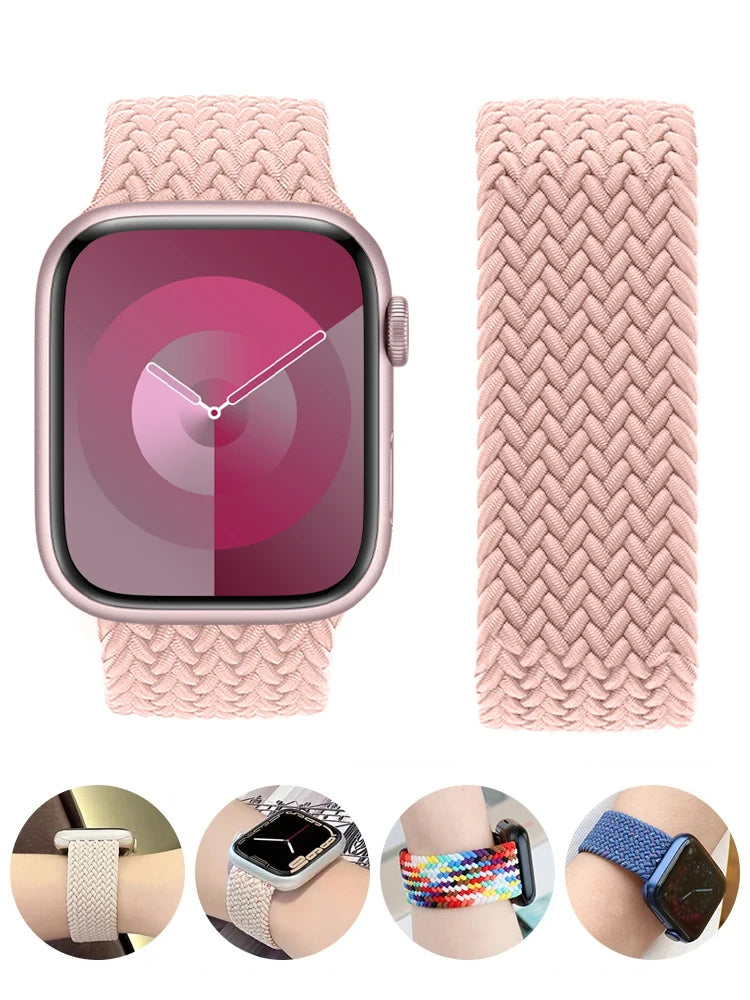 Braided Solo Loop Band for Apple Watch — Stretch Nylon Strap 38/40/41/42/44/45/46/49mm — view 2 of watch straps