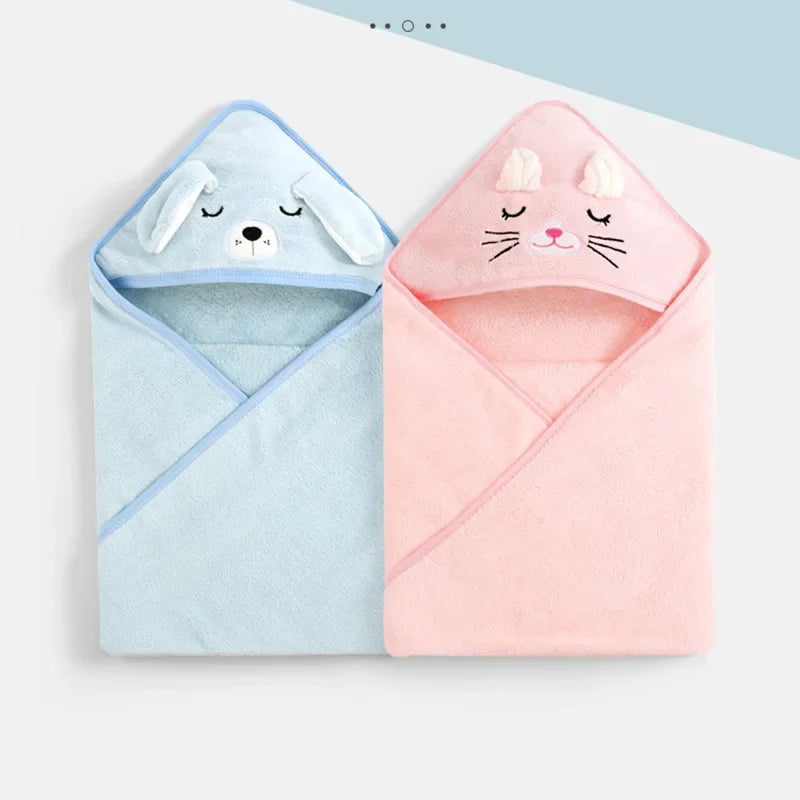 Cartoon Animal Hooded Baby Bath Towel - Soft Newborn Wrap Blanket — view 5 of baby bath