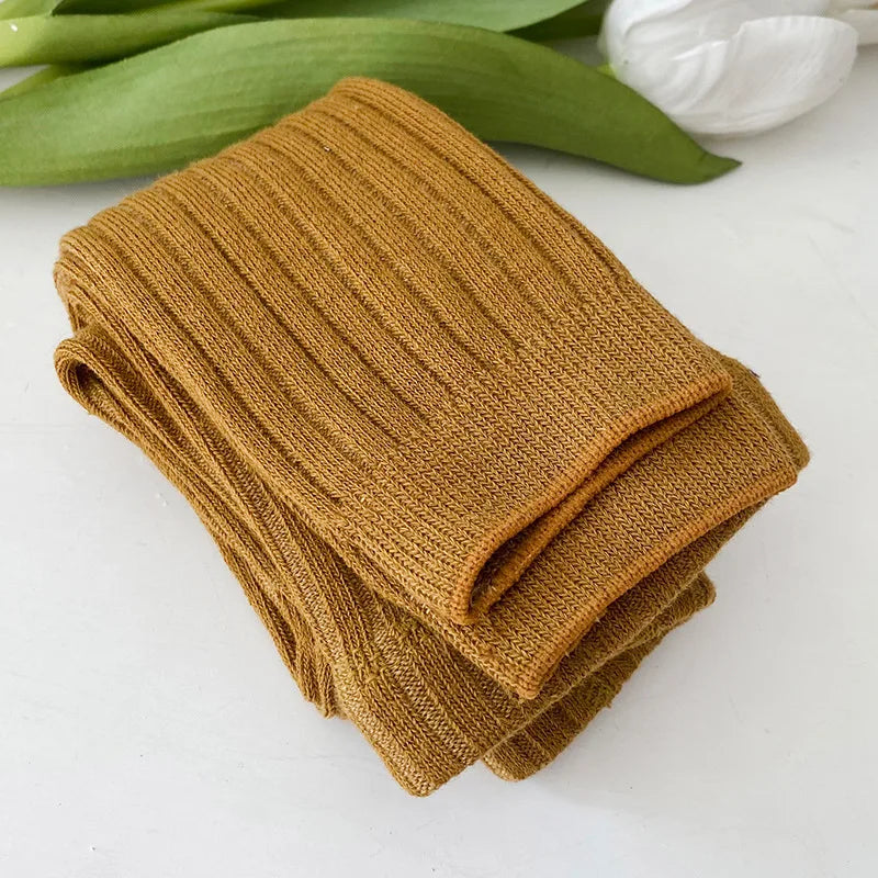 Girls Ribbed Footless Tights - 1-6Y Toddler Stretch Leggings — view 7 of baby bottoms
