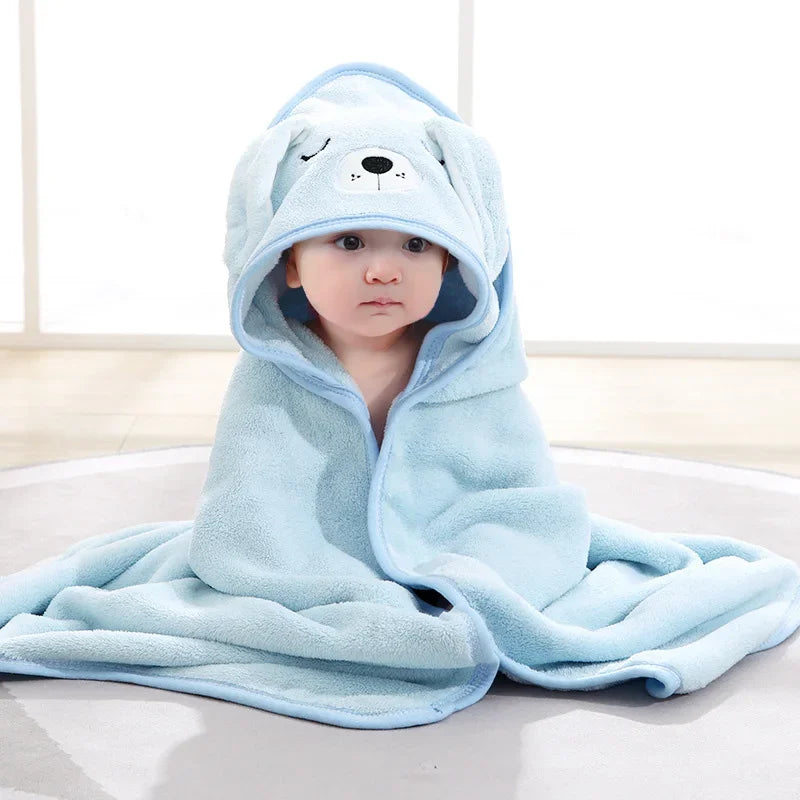 Cartoon Animal Hooded Baby Bath Towel - Soft Newborn Wrap Blanket — view 9 of baby bath