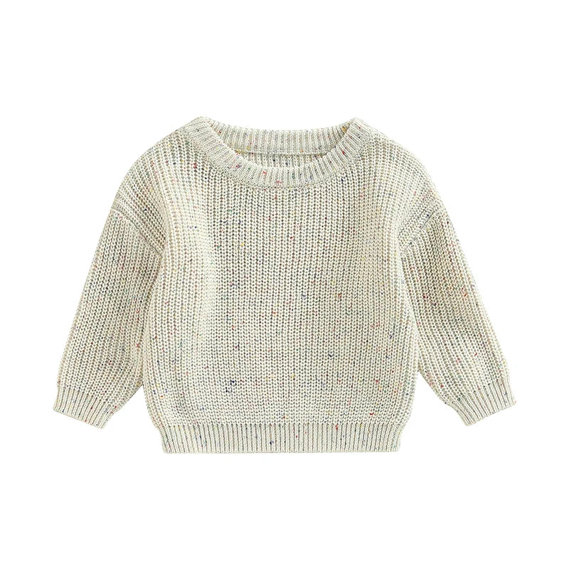 Kids Unisex Polka Dot Crewneck Sweater - Long Sleeve Pullover Top — view 7 of kids tops