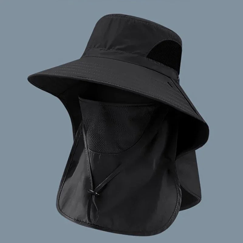 Summer Sun Hats UV Protection Outdoor Hunting Fishing Cap For Men Women Hiking Camping Visor Bucket Hat Neck Flap Fisherman Hat — view 7 of product