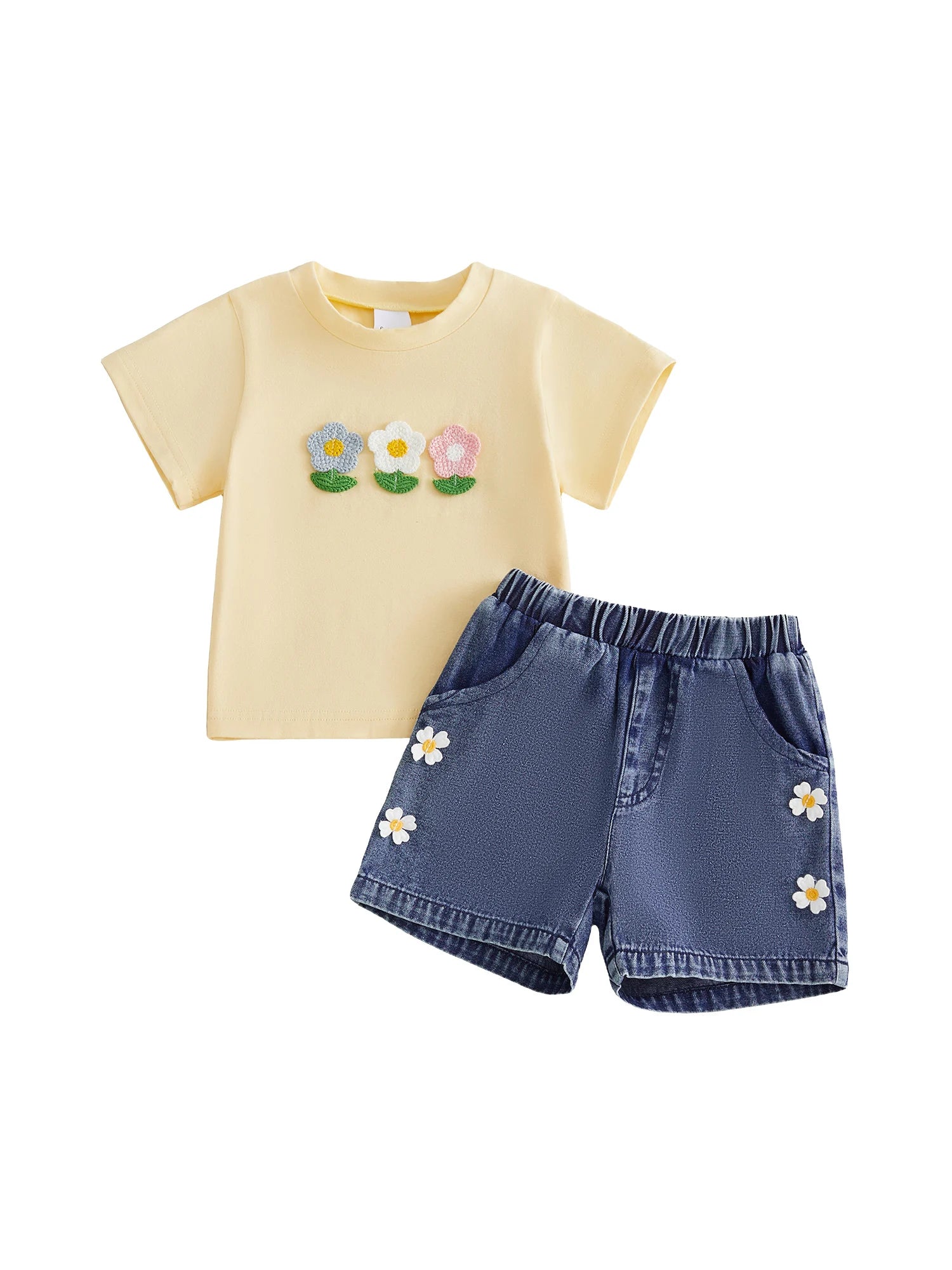 Girls Floral Tank Top & Skirt Set - Sleeveless Summer Outfit for Kids — view 3 of girls sets