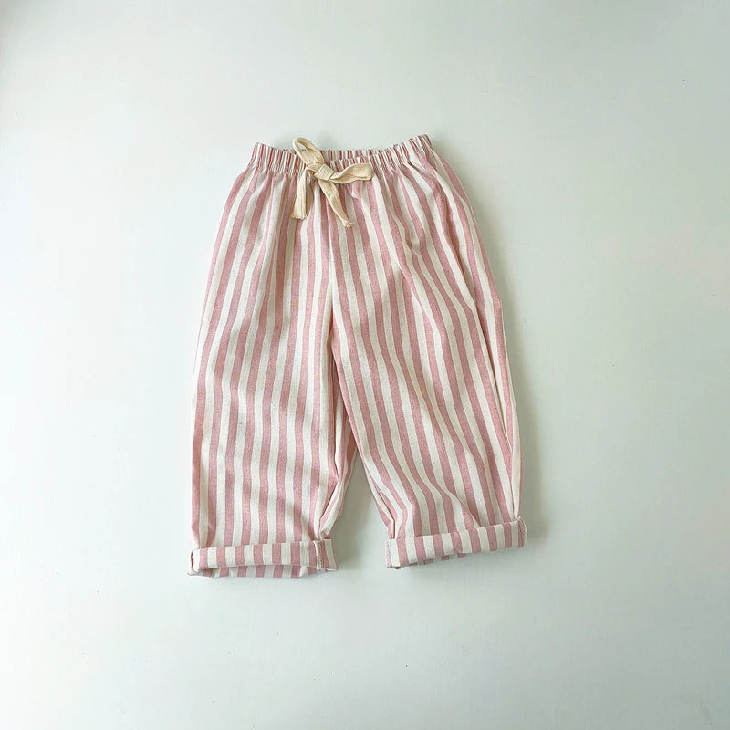 Toddler Linen Cotton Shorts - Breathable Summer Stripe Shorts for Kids — view 8 of toddler apparel