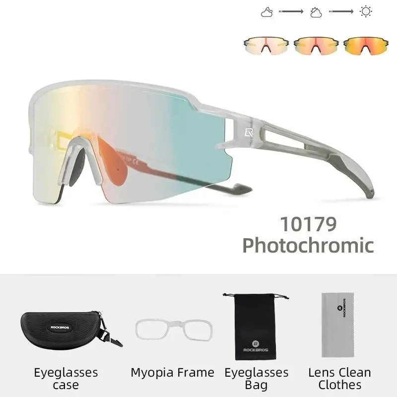ROCKBROS Cycling Sunglasses Photochromic Eye-Protecting — Adaptive Windproof Bicycle Outdoor Goggles — view 13 of sunglasses