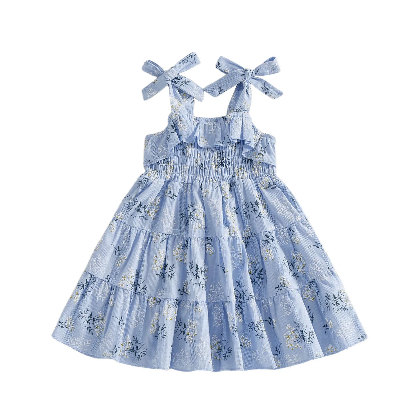 Toddler Floral A-Line Dress - Sleeveless Tie-Shoulder Summer Dress — view 8 of toddler dresses