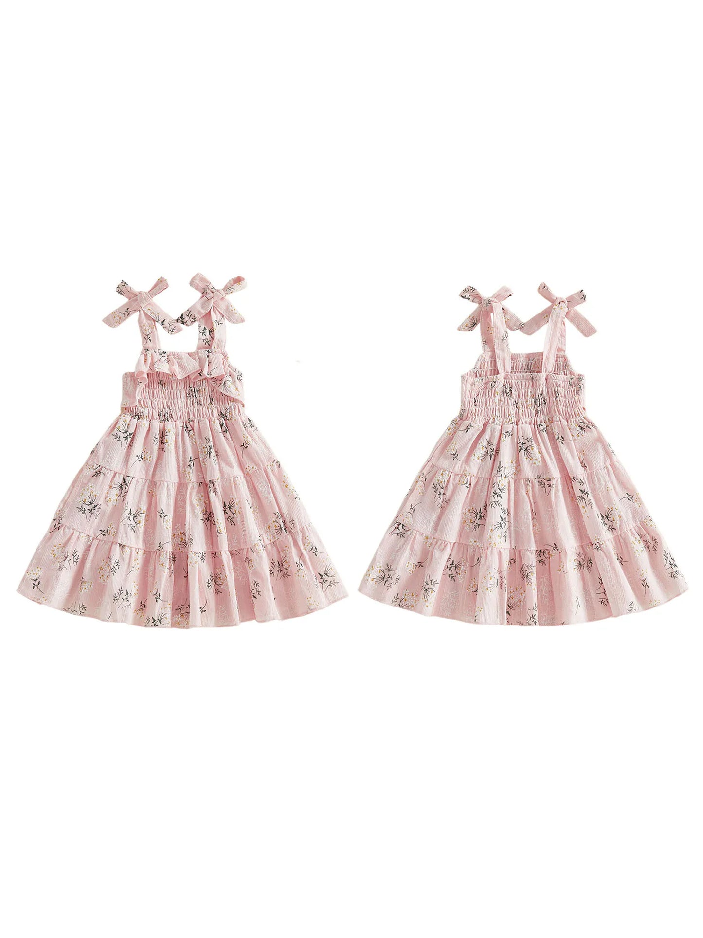 Toddler Floral A-Line Dress - Sleeveless Tie-Shoulder Summer Dress — view 2 of toddler dresses
