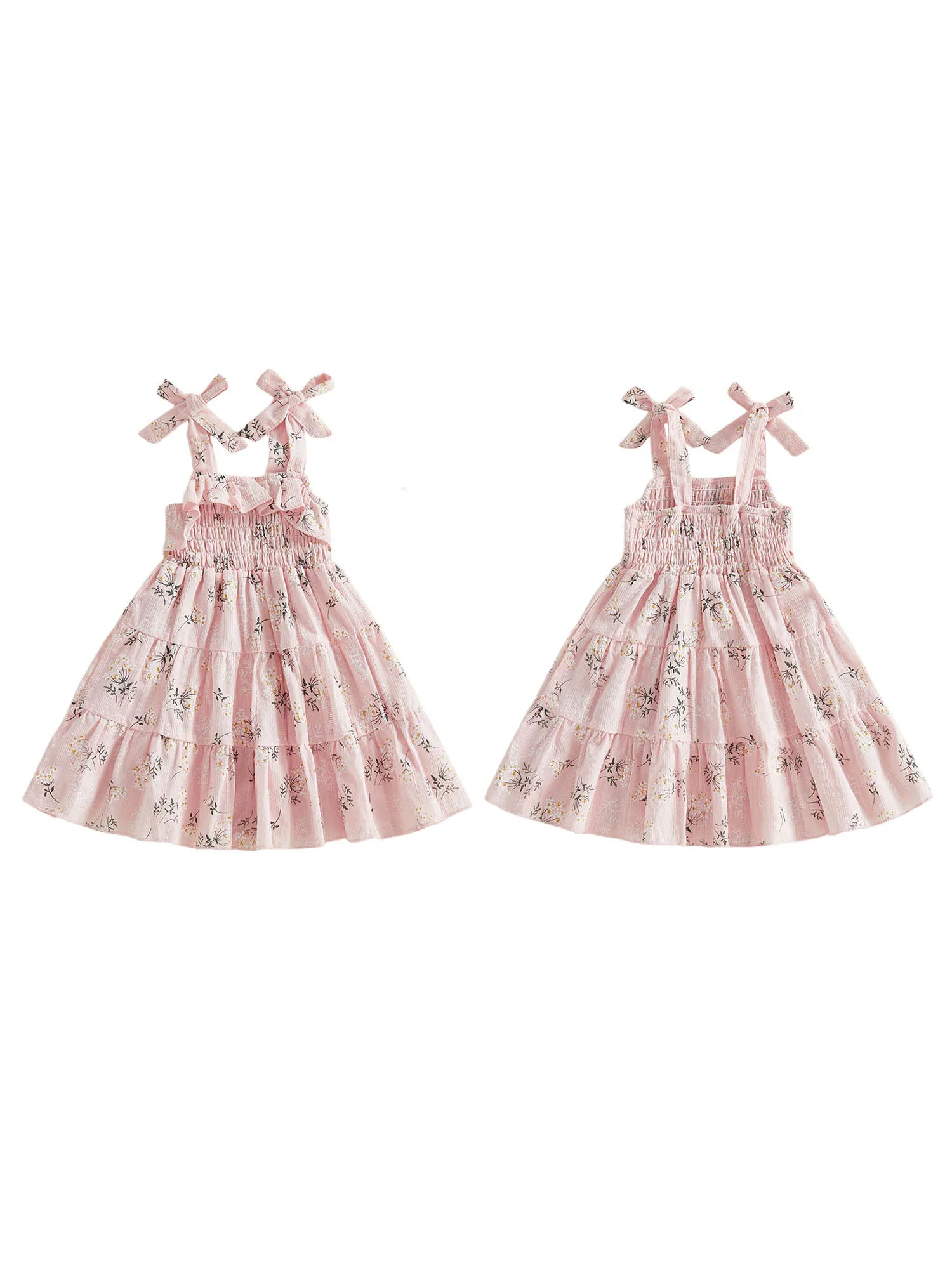 Toddler Floral A-Line Dress - Sleeveless Tie-Shoulder Summer Dress — view 2 of toddler dresses