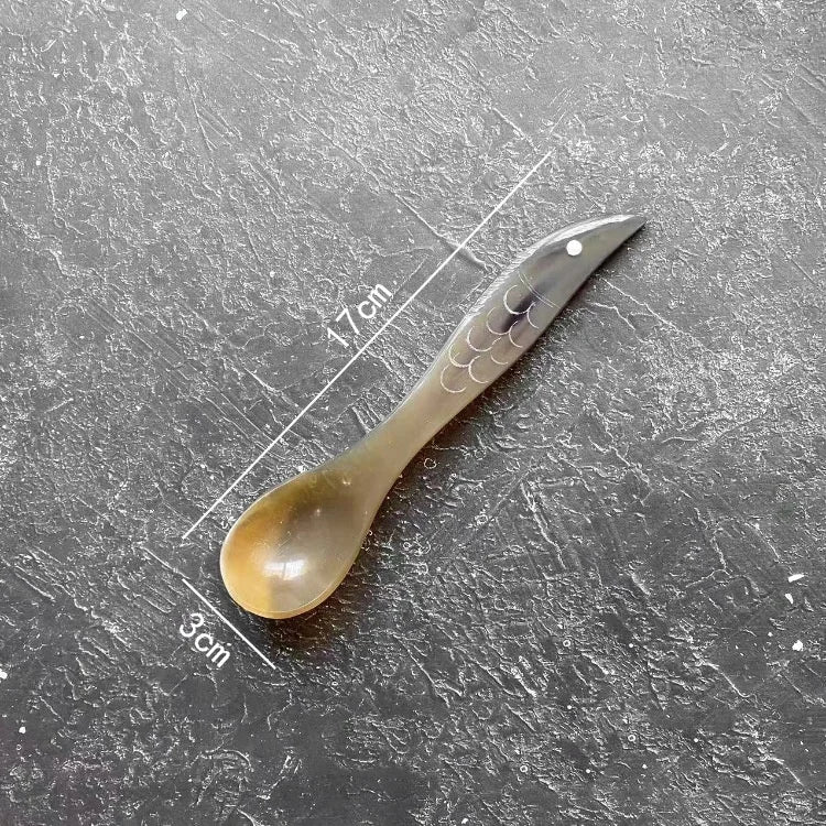 Water Buffalo Horn Spoon &mdash; Exquisite Long-Handled Dessert &amp; Western Cuisine Spoon (14-21cm) — view 10 of dining & tableware
