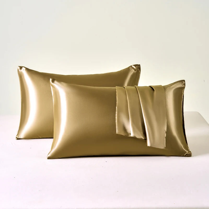 2-Pack Satin Pillowcase — Cooling Silky Smooth Pillow Covers for Skin & Hair — view 7 of cushion covers & pillow cases