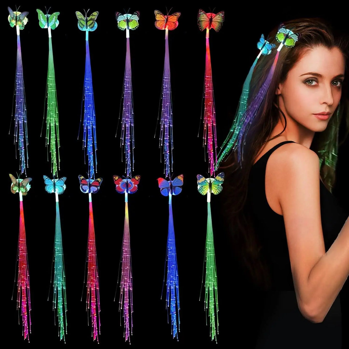 Fashion LED Luminous Hair Scrunchies Light Up Glowing Scrunchy Hair Band For Girls Flashing Hair Tie Hair Rope Hair Accessories — view 14 of product