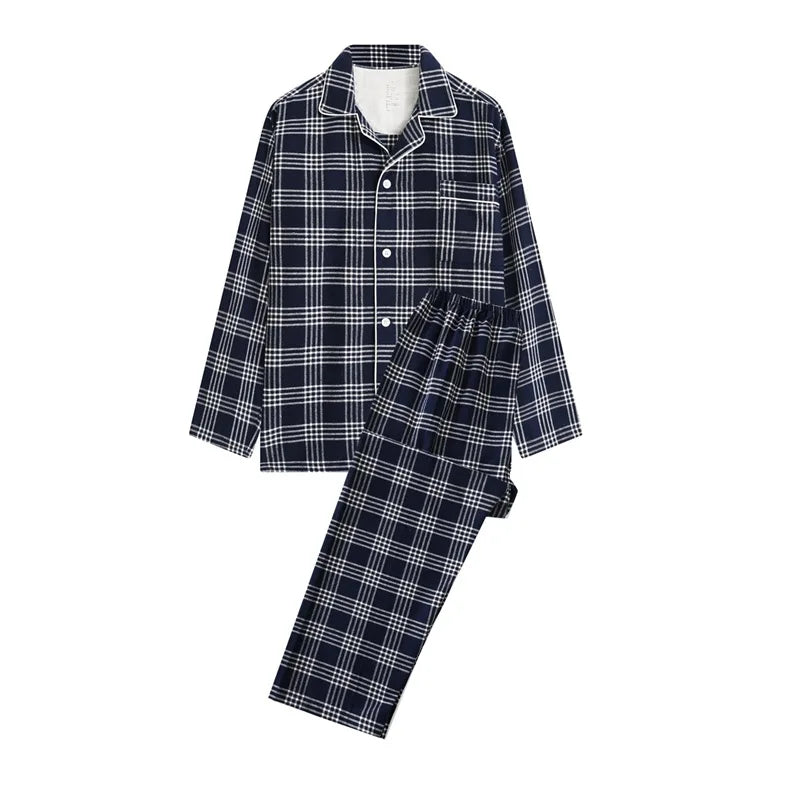 100% Cotton High-Quality Couple Pajamas – Double Strand Cotton Sleepwear for Men & Women