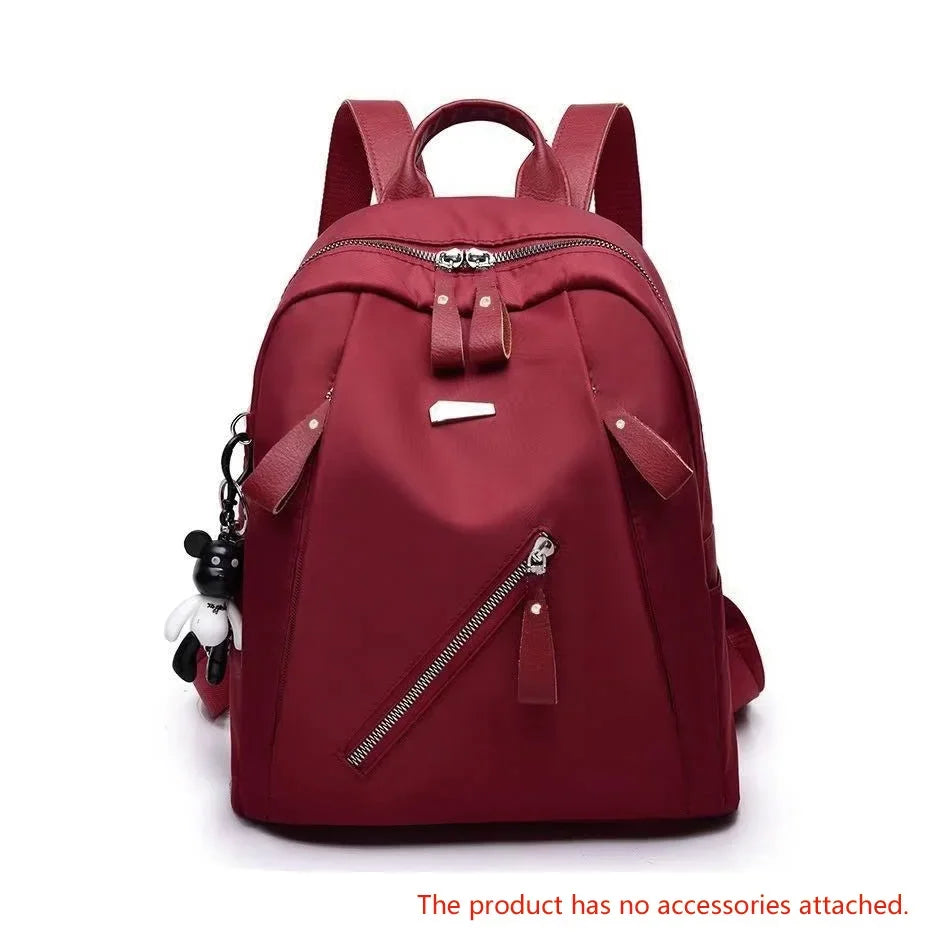 Women's Trendy Oxford Backpack - Casual Teen School Bag with Charm Detail — view 7 of backpacks