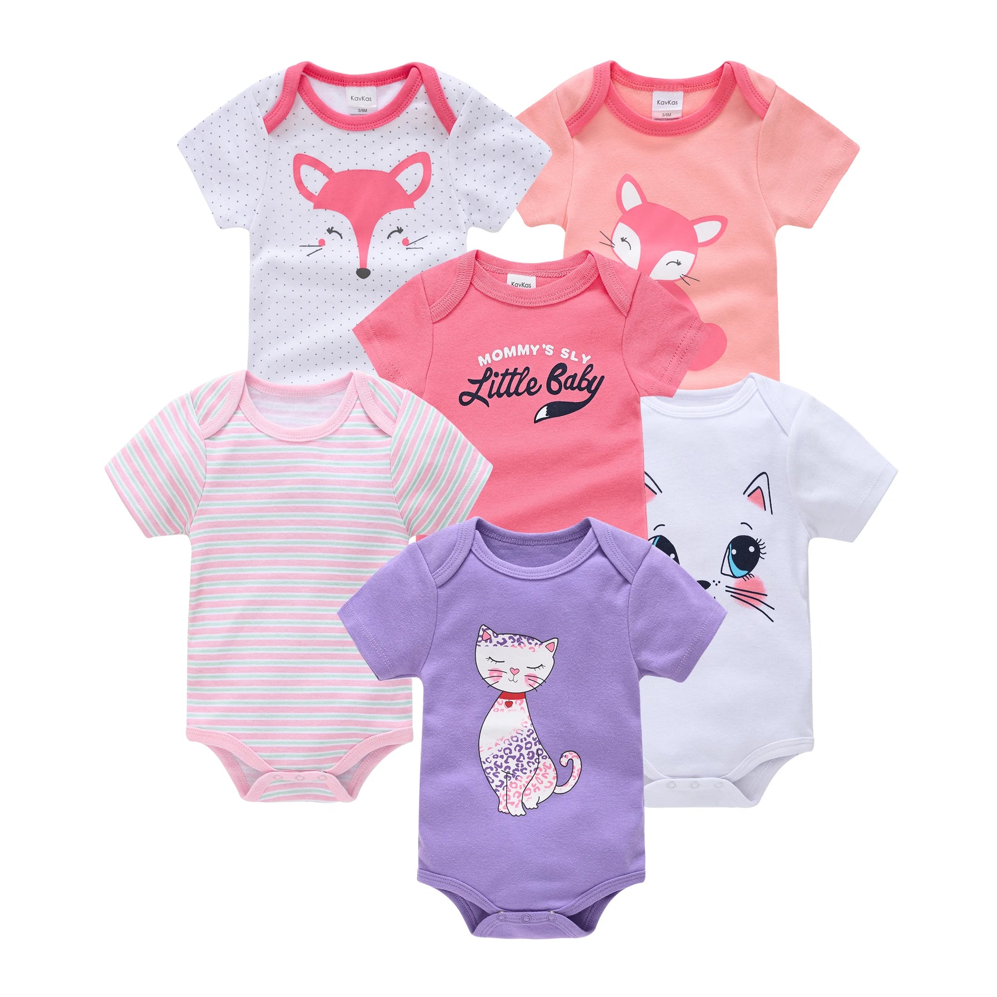 Baby Girls Cotton Bodysuit 3 & 6 Pack - Short Sleeve Newborn Onesies — view 11 of baby bodysuits
