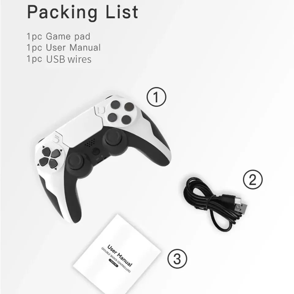 GAMINJA P48 Wireless Gamepad Controller – Six-Axis Gyroscope + Dual Vibration for PS4/PS3 & PC (Win 7/8/10)