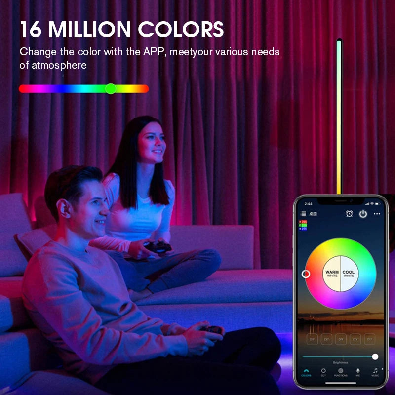 RGB LED Corner Floor Lamp — Smart Modern Music-Sync Lamp with 16 Million DIY Colors — view 3 of led &amp; smart lighting