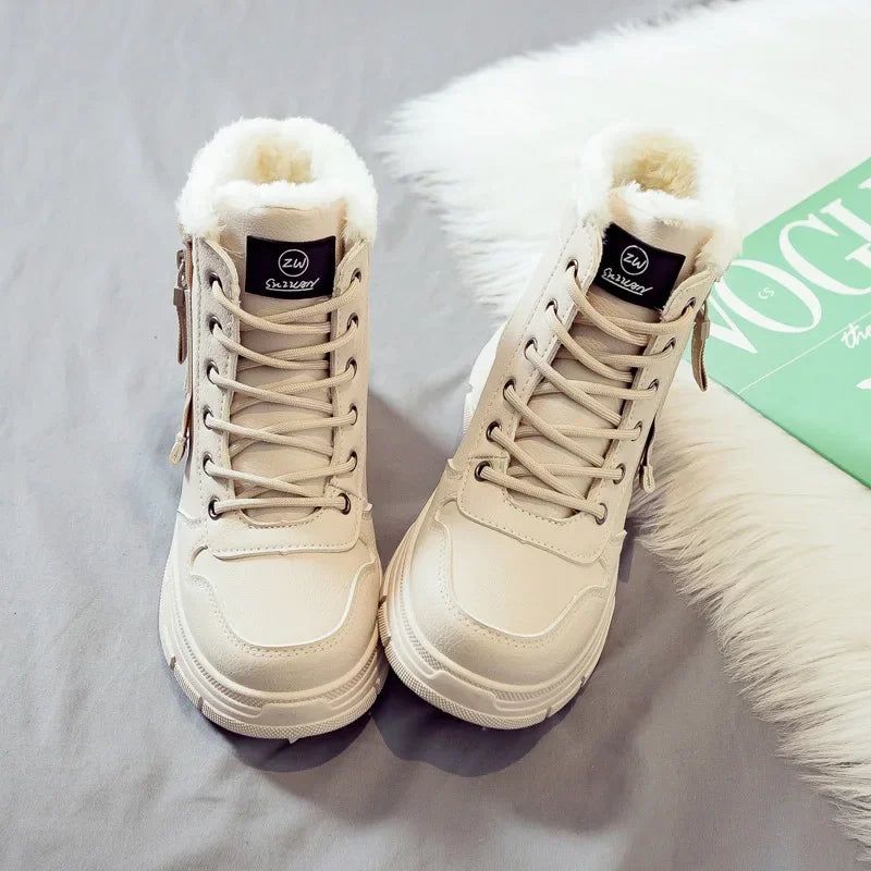 Winter Snow Boots for Women — High-Top Lightweight Platform Sneaker Boots — view 3 of boots