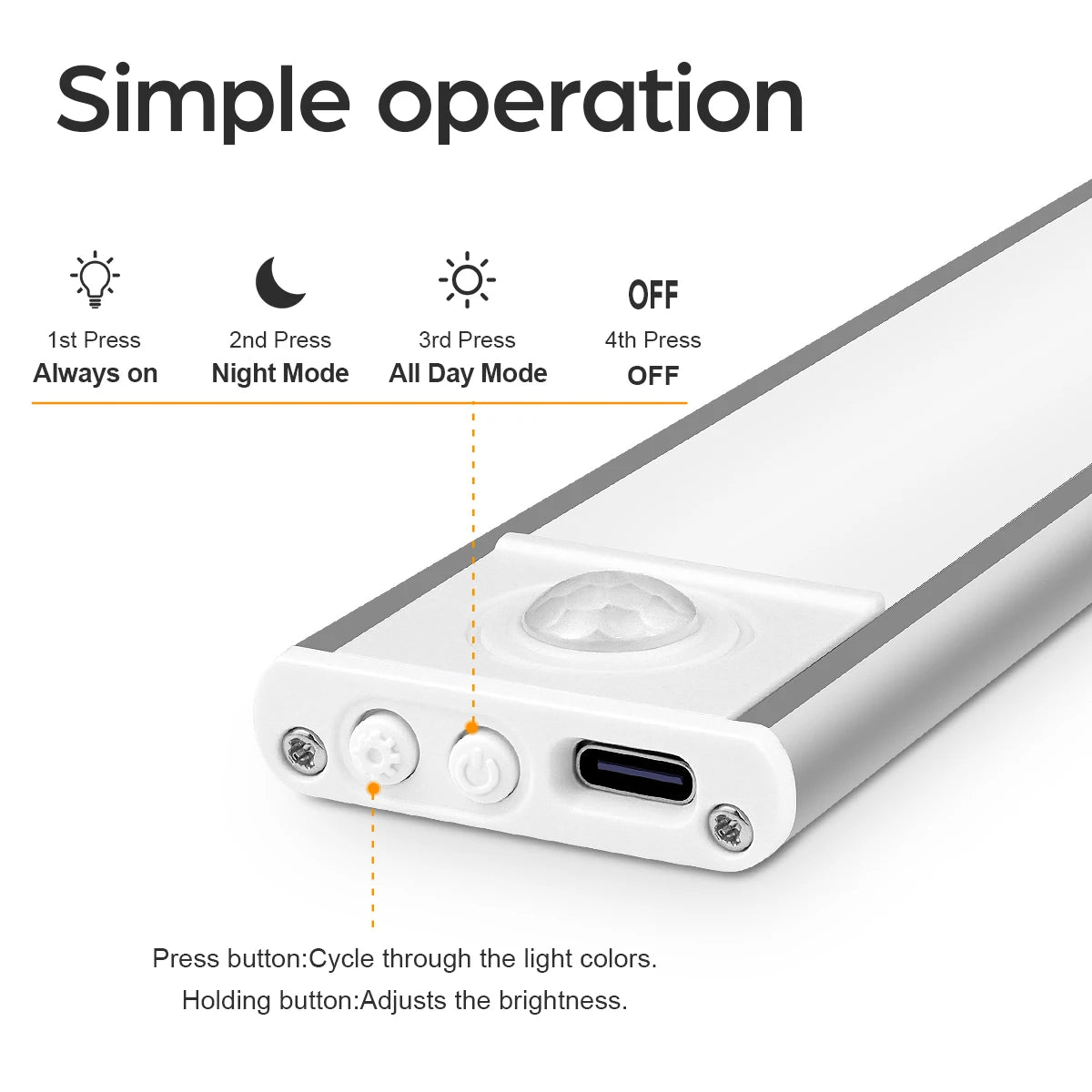 Aluminum LED Light Bar &mdash; USB Rechargeable Motion-Sensor Magnetic Strip for Stairs, Closet &amp; Hallway — view 2 of led &amp; smart lighting
