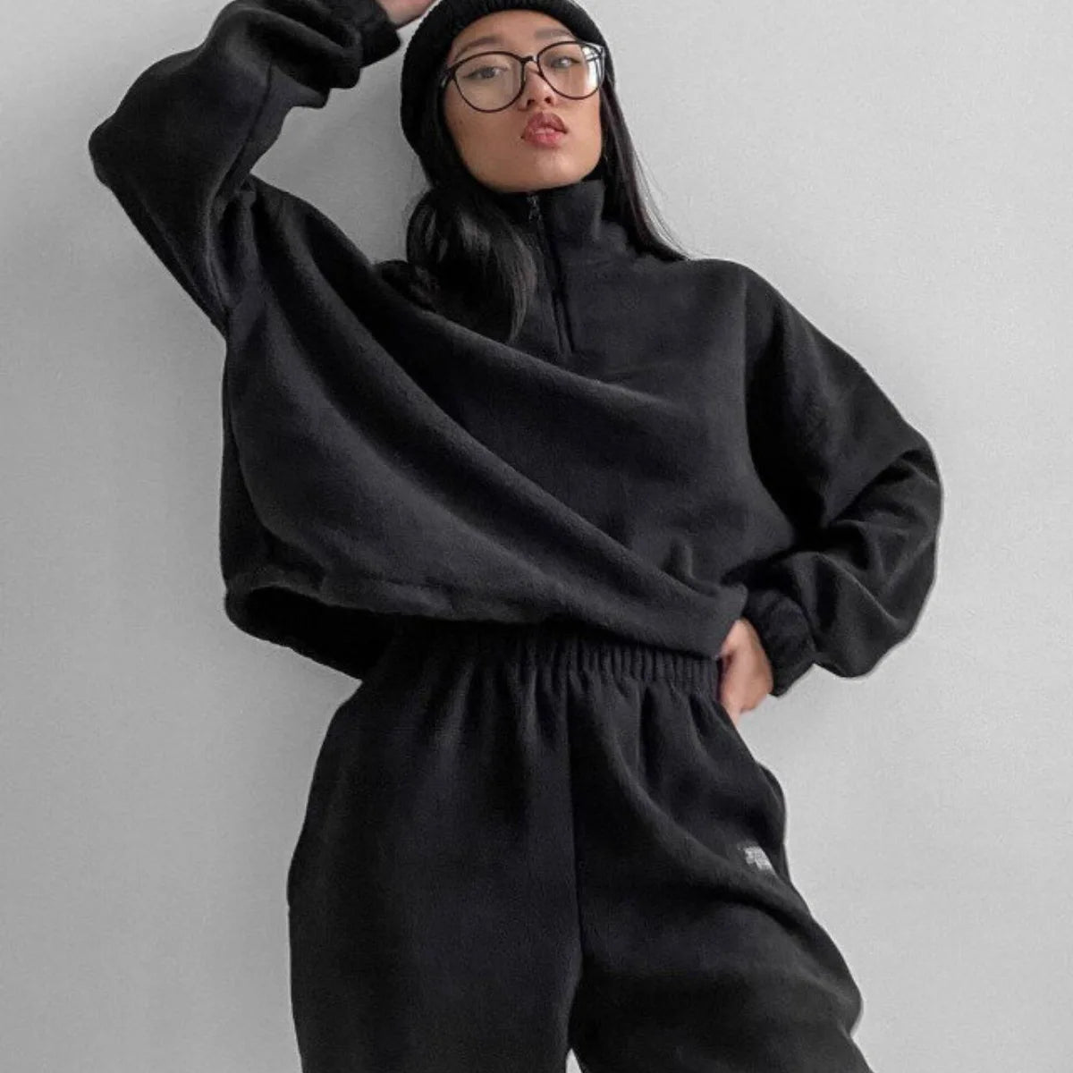 Women&rsquo;s 2-Piece Hooded Sweatshirt Tracksuit &mdash; Solid-Color Hoodie + Sweatpant Sportswear Set — view 4 of tracksuits