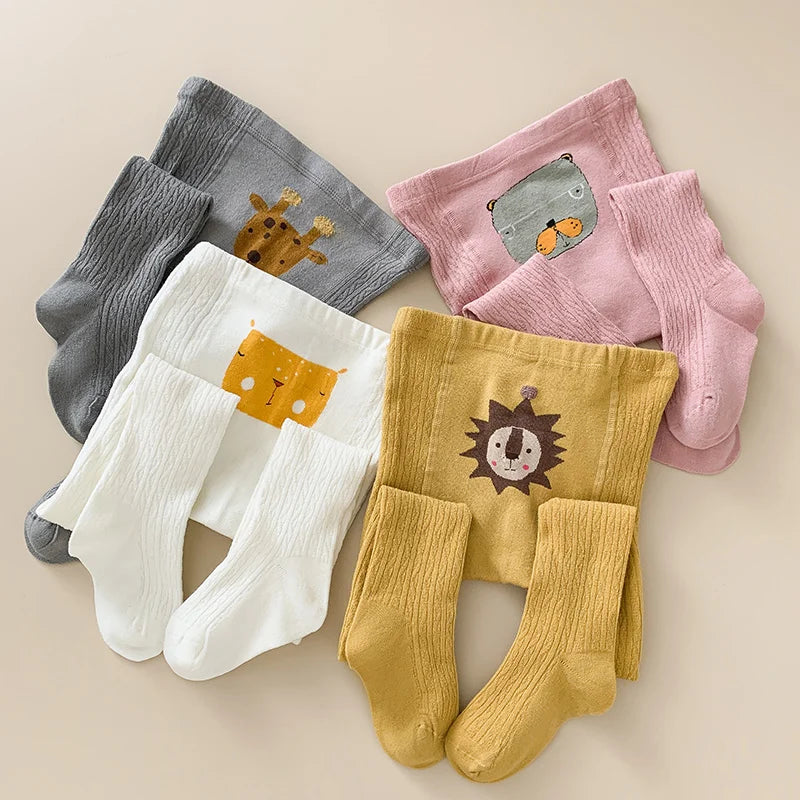 Baby plus fleece pantyhose autumn and winter cute cartoon big PP children's leggings winter