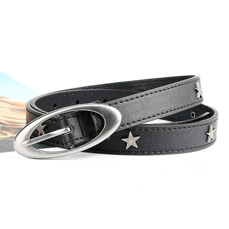 Belts Vintage Y2K Moon Star Buckle Gothic PU Leather Punk Waistband — view 10 of belts