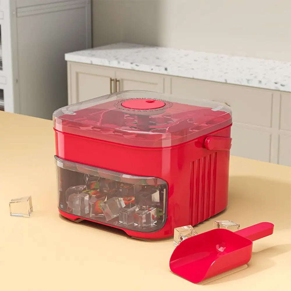 50-cube easy-press double-layer ice maker mold with lid for refrigerator — view 5