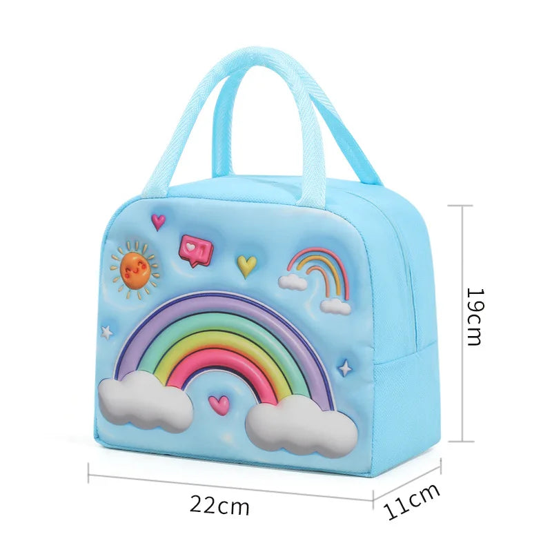 Cartoon Animal Print Kids Lunch Bag - Insulated Bento Tote with Fun Design — view 6 of lunch bags