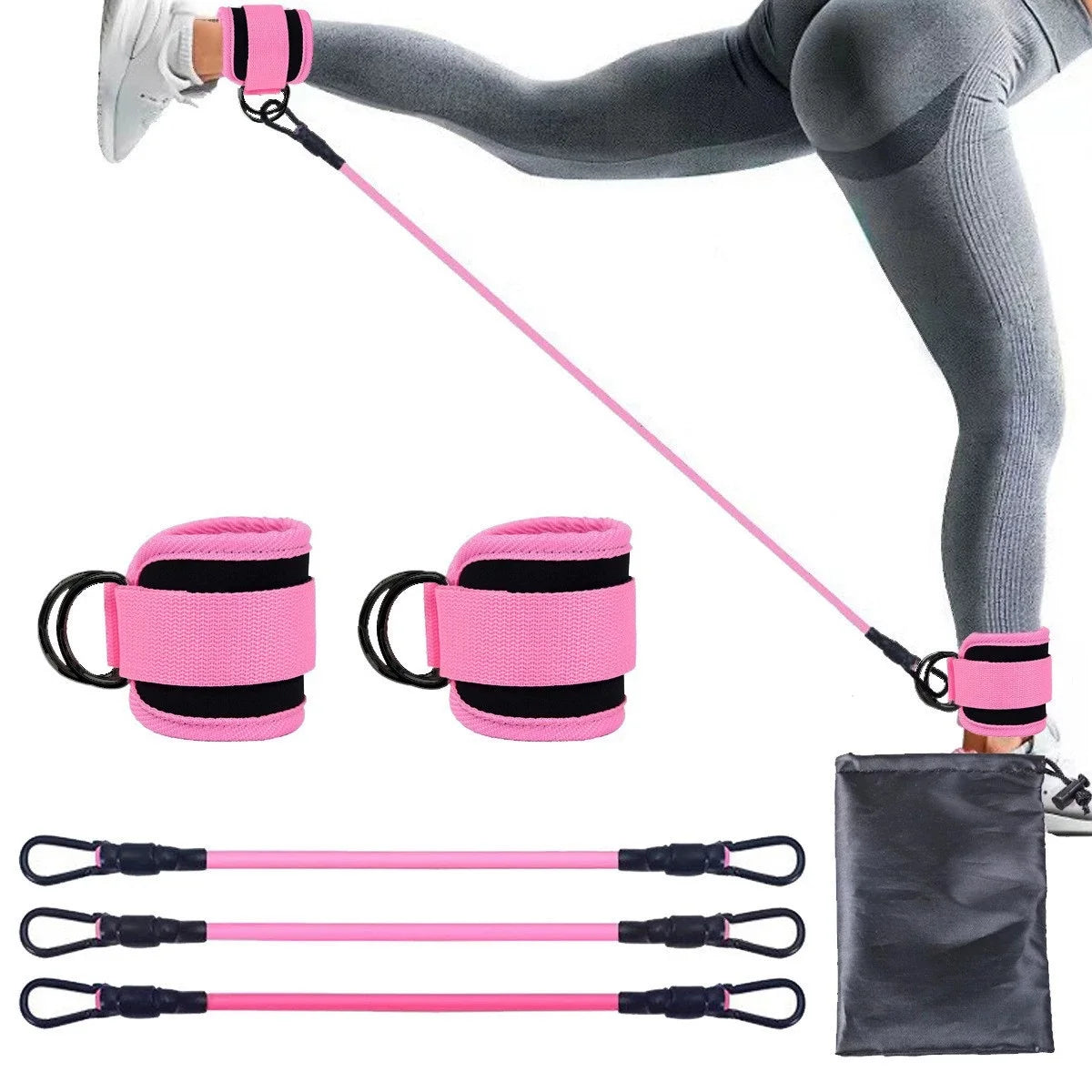 Resistance Bands — Ankle Strap Yoga Set, Elastic Fitness Loop Bands — view 8 of sports & fitness