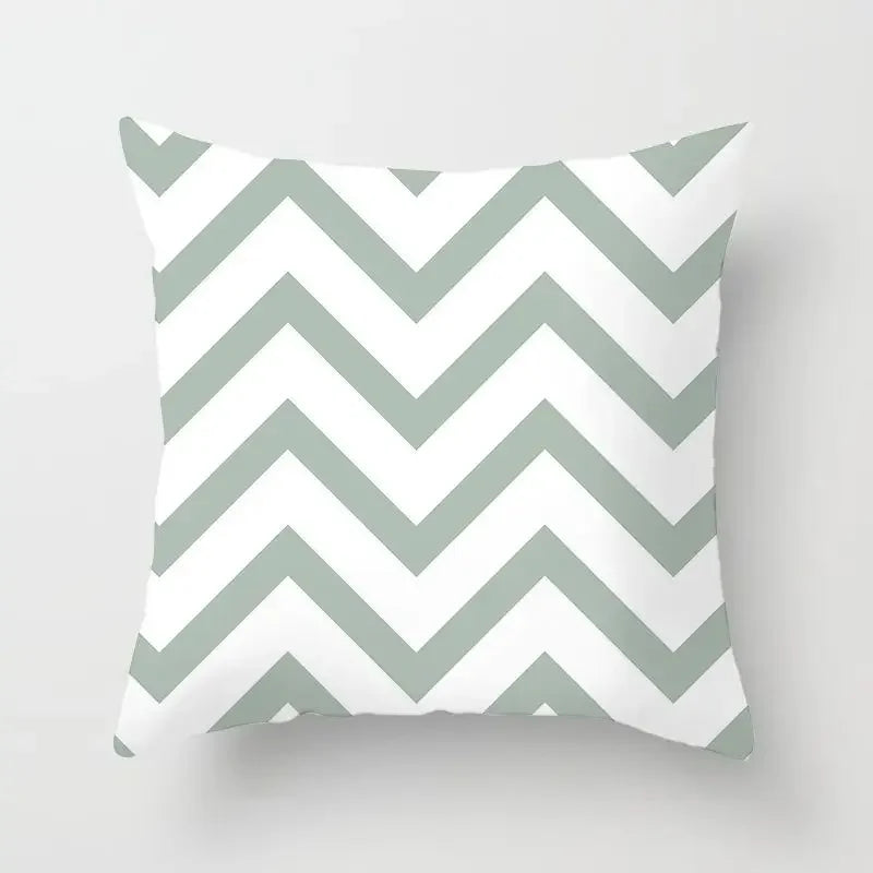 Delicate Green Geometric Pillowcase — Breathable Art-Pattern Cushion Cover for Home — view 9 of cushion covers & pillow cases