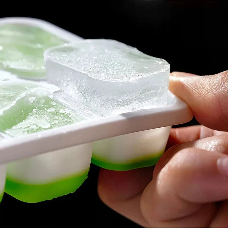 Silicone 14-cube square ice tray with lid for easy release — view 4