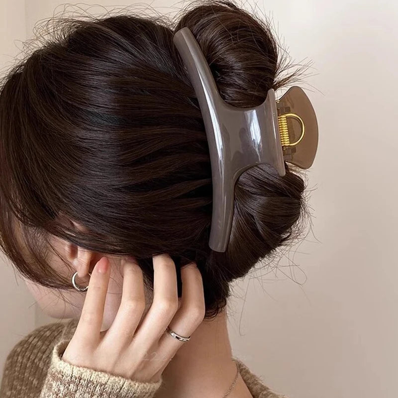 Large Hair Claw Clip — Elegant Solid Strong-Hold Jaw Clip for Women — view 3 of hair accessories