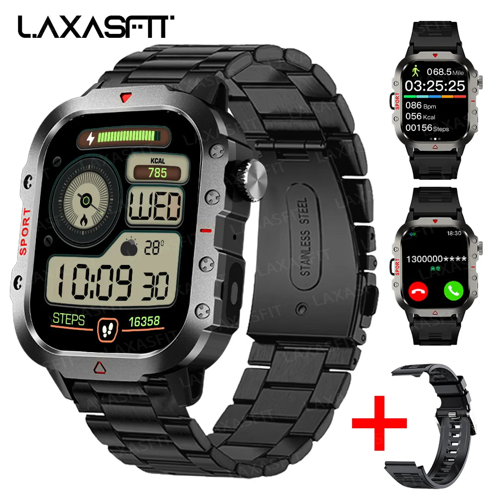 LAXASFIT Men's Sports Smart Watch — 1.71in Blood Oxygen LED Flashlight Smartwatch — view 8 of smart watches