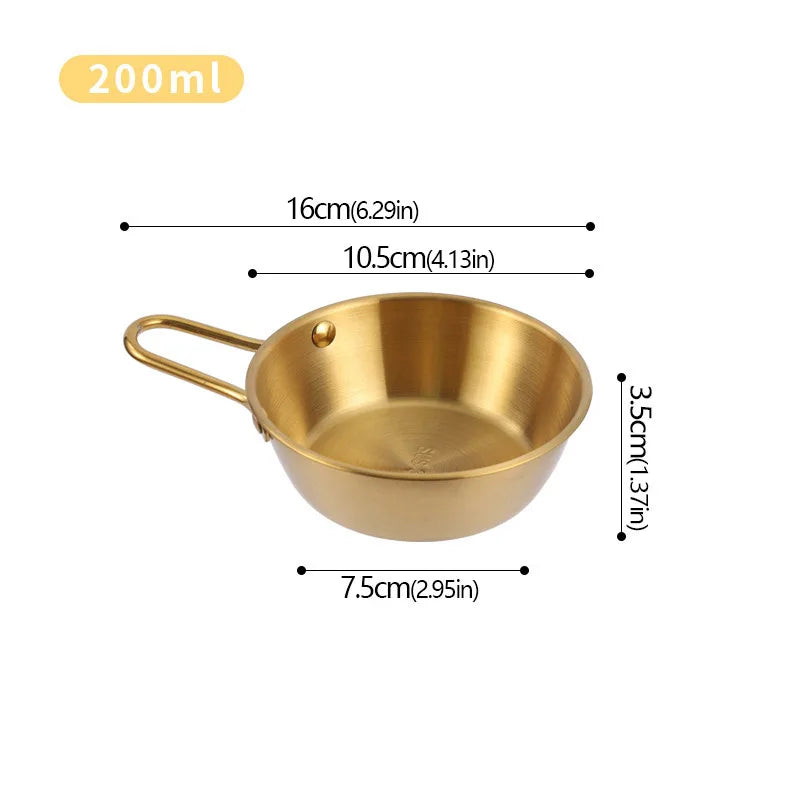 Korean Sauce Bowl with Handle — 304 Stainless Steel Rice, Wine & Seasoning Dish — view 10 of dining & tableware