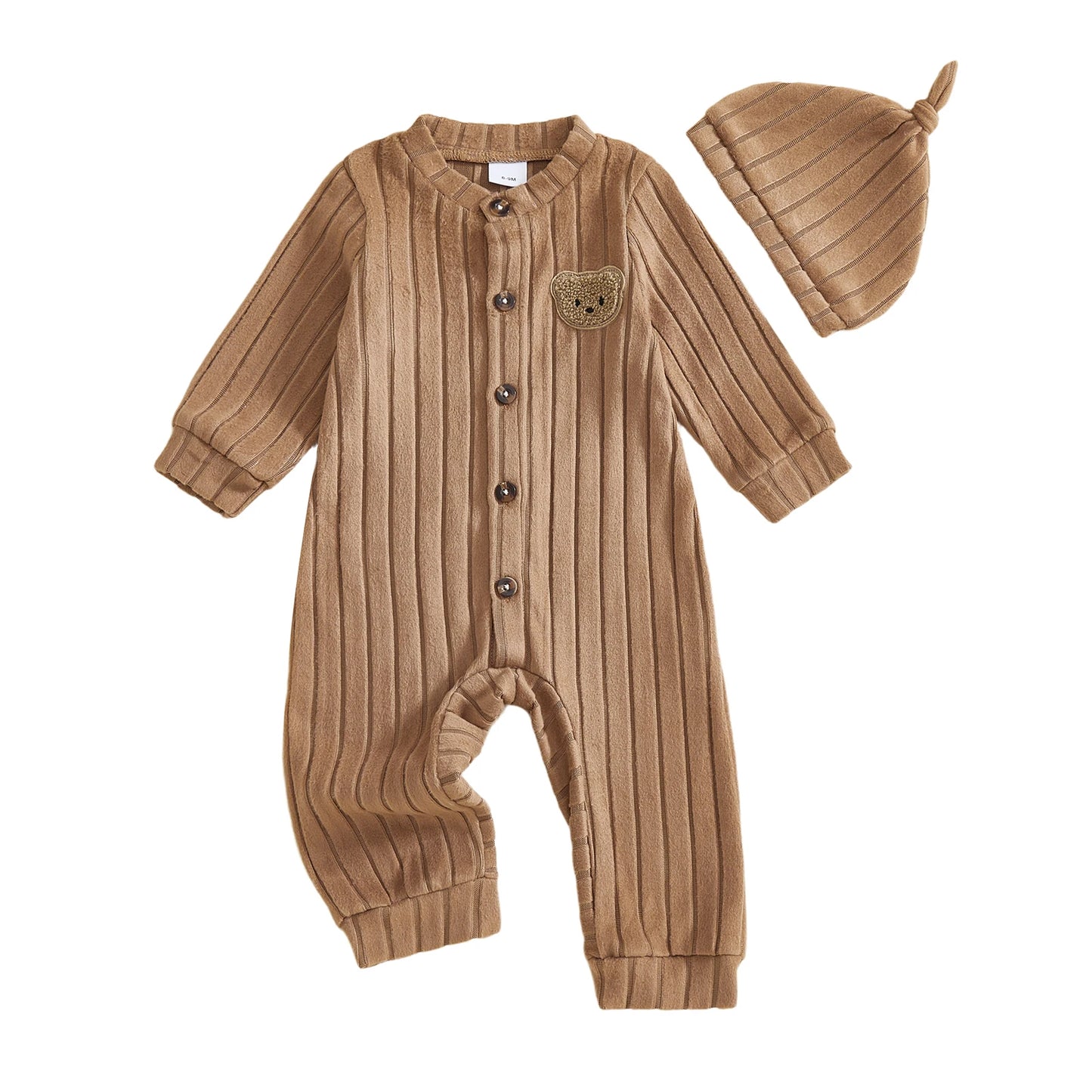 Infant Boy Bear Embroidery Romper & Beanie Set - 2-Piece Gift Outfit — view 7 of infant sets