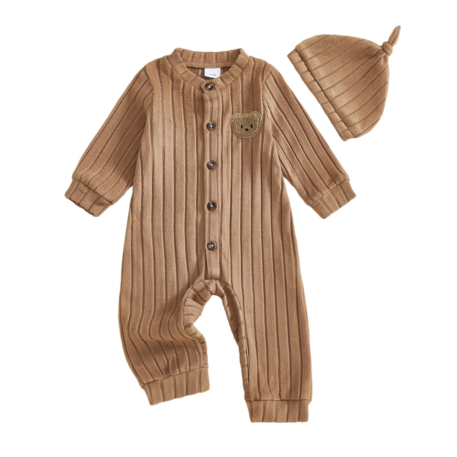 Infant Boy Bear Embroidery Romper & Beanie Set - 2-Piece Gift Outfit — view 7 of infant sets
