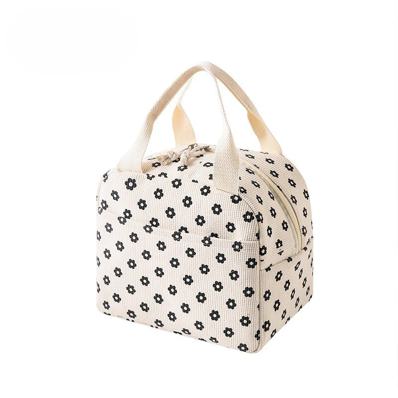 Floral Corduroy Lunch Bag - Cottagecore Thermal Lunch Tote for Tweens & Adults — view 7 of lunch bags