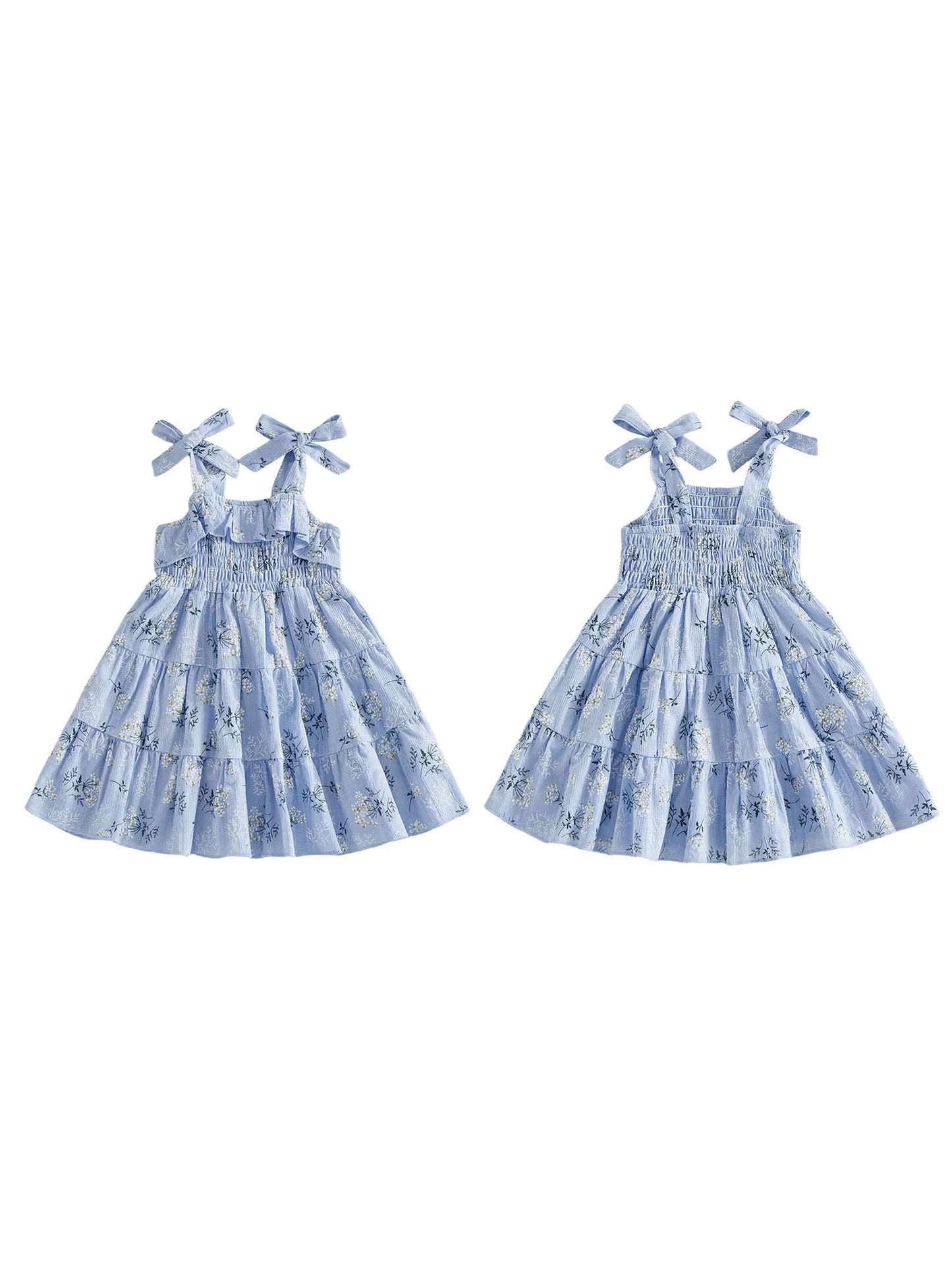 Toddler Floral A-Line Dress - Sleeveless Tie-Shoulder Summer Dress — view 5 of toddler dresses