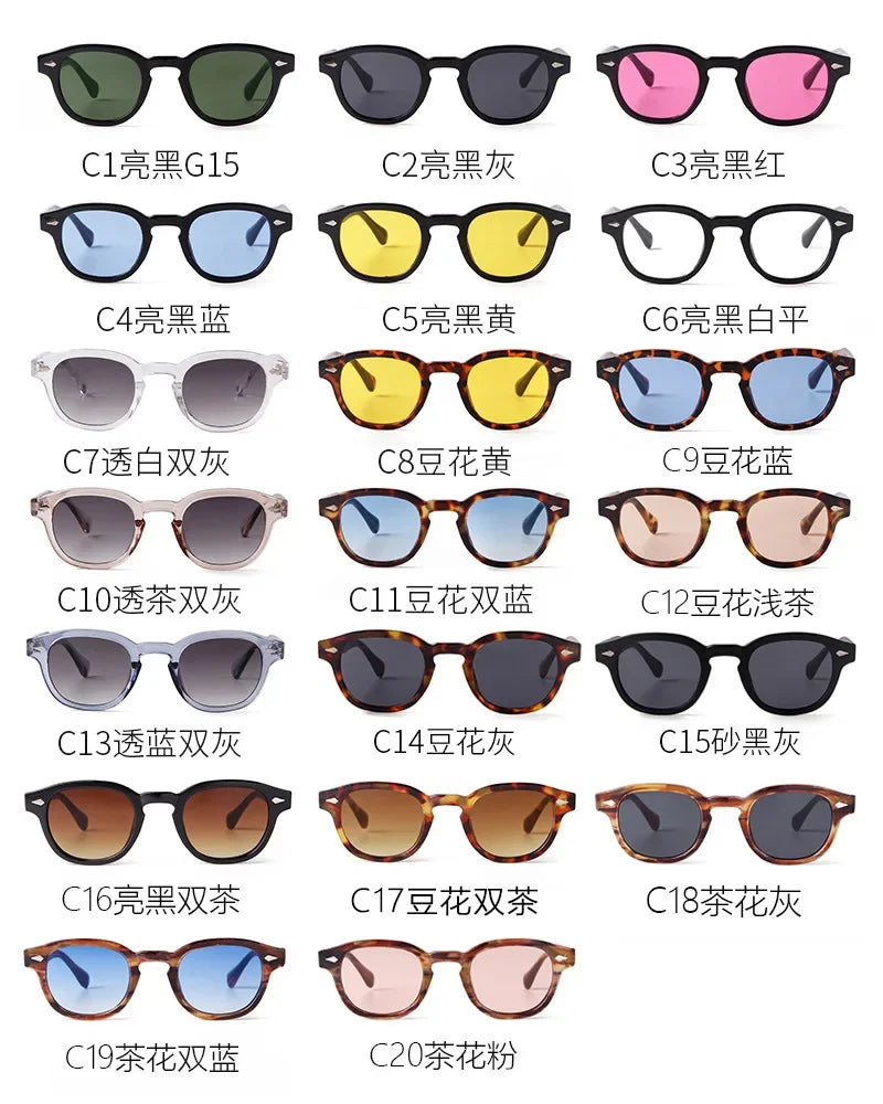 Vintage Round Shell Sunglasses for Women, Retro Rivet, UV400 — view 4 of sunglasses