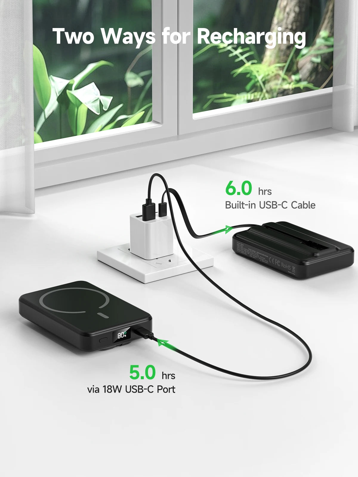 10000mAh Magnetic Wireless Power Bank for iPhone 12-17 MagSafe Battery Pack — view 6 of power banks