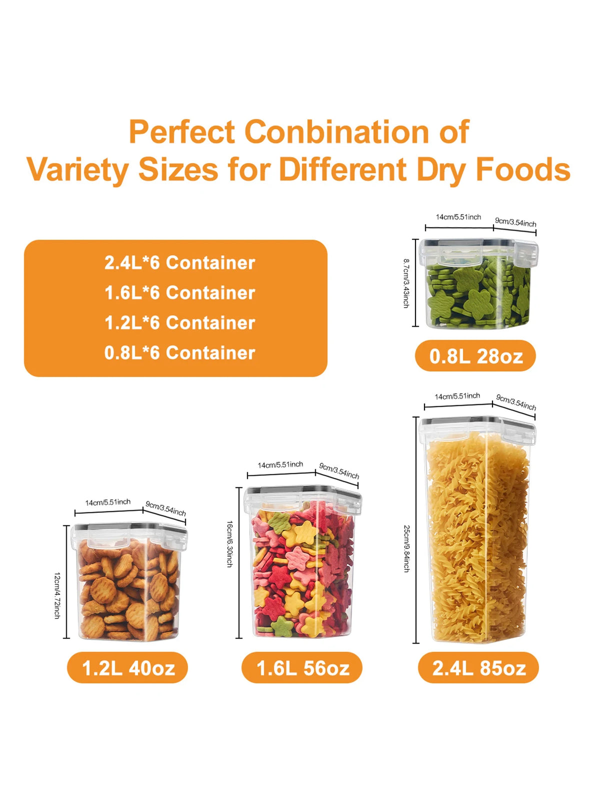 48-Piece Sealed Pasta & Food Storage Box Set with Lids & Labels — product photo 2