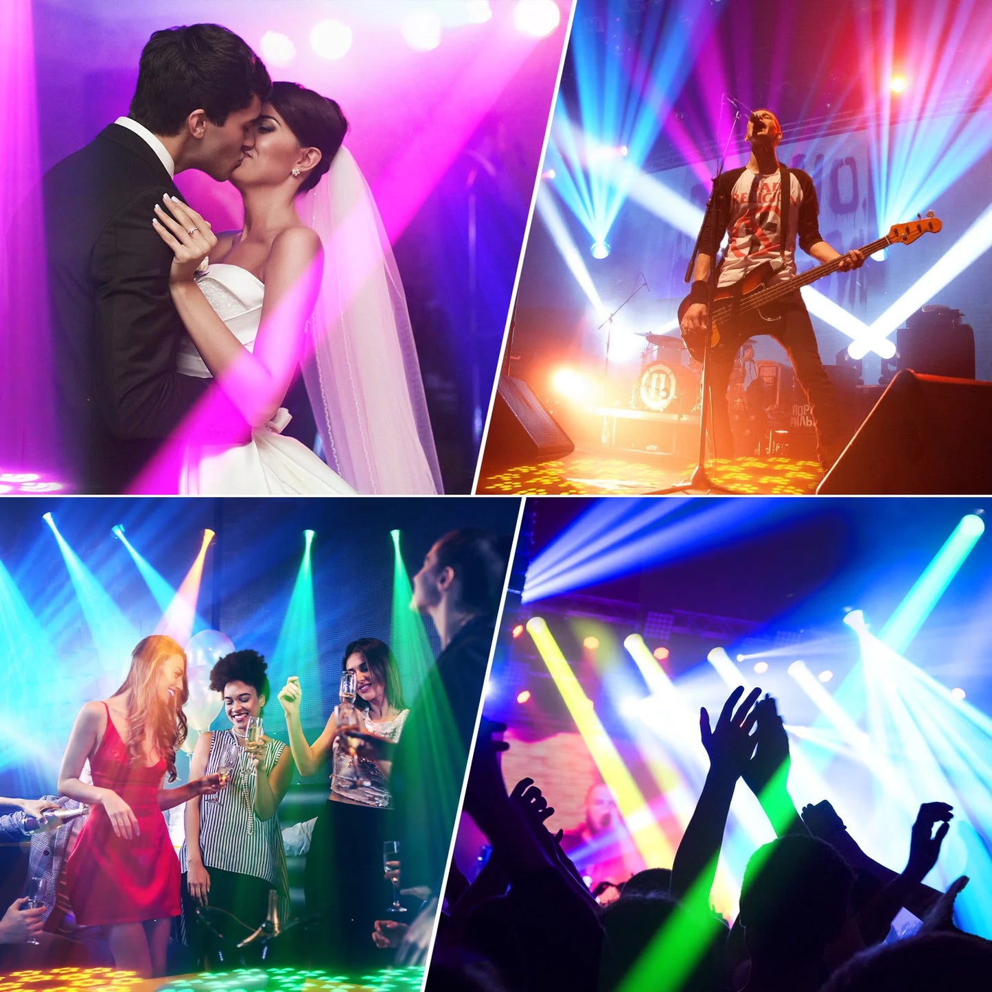 U'King 150W Beam Moving Head Light – DMX512 Zoom Stage Light (18-Prism, 14 Gobos)