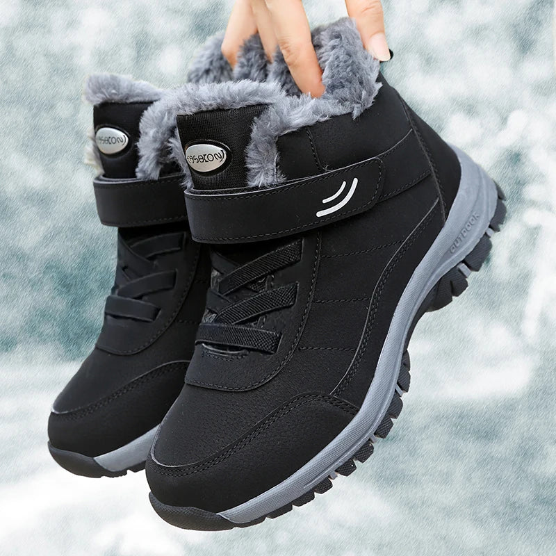 Men's Premium Fur-Lined Snow Boots — Platform Non-Slip Warm Ankle Combat Boots — view 2 of boots